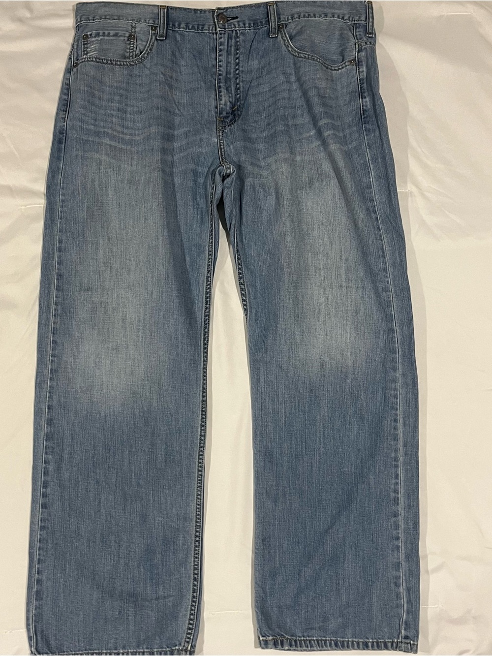 Levis 569 Jeans Men’s 38x32 See Desc Blue Straight Loose Fit Light Wash Denim